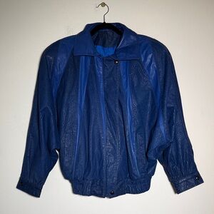 Vintage Gino di Giorgio, textured leather Blue Jacket